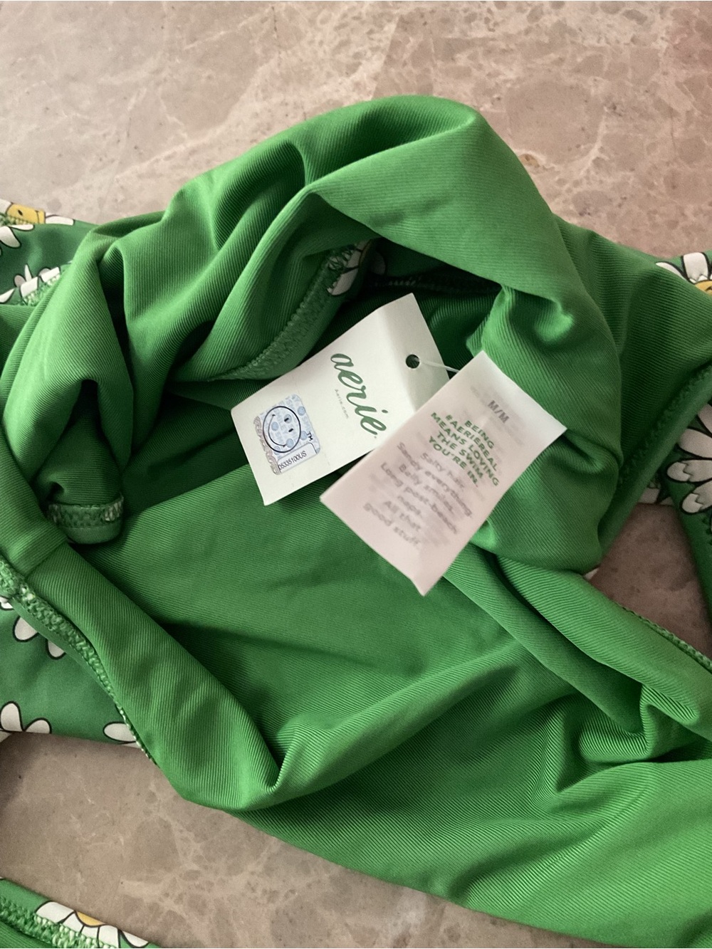 Aerie Smiley® Birthday Scoop Cheekiest One Piece Swimsuit Sz M Beachy NWT New - Picture 5 of 8